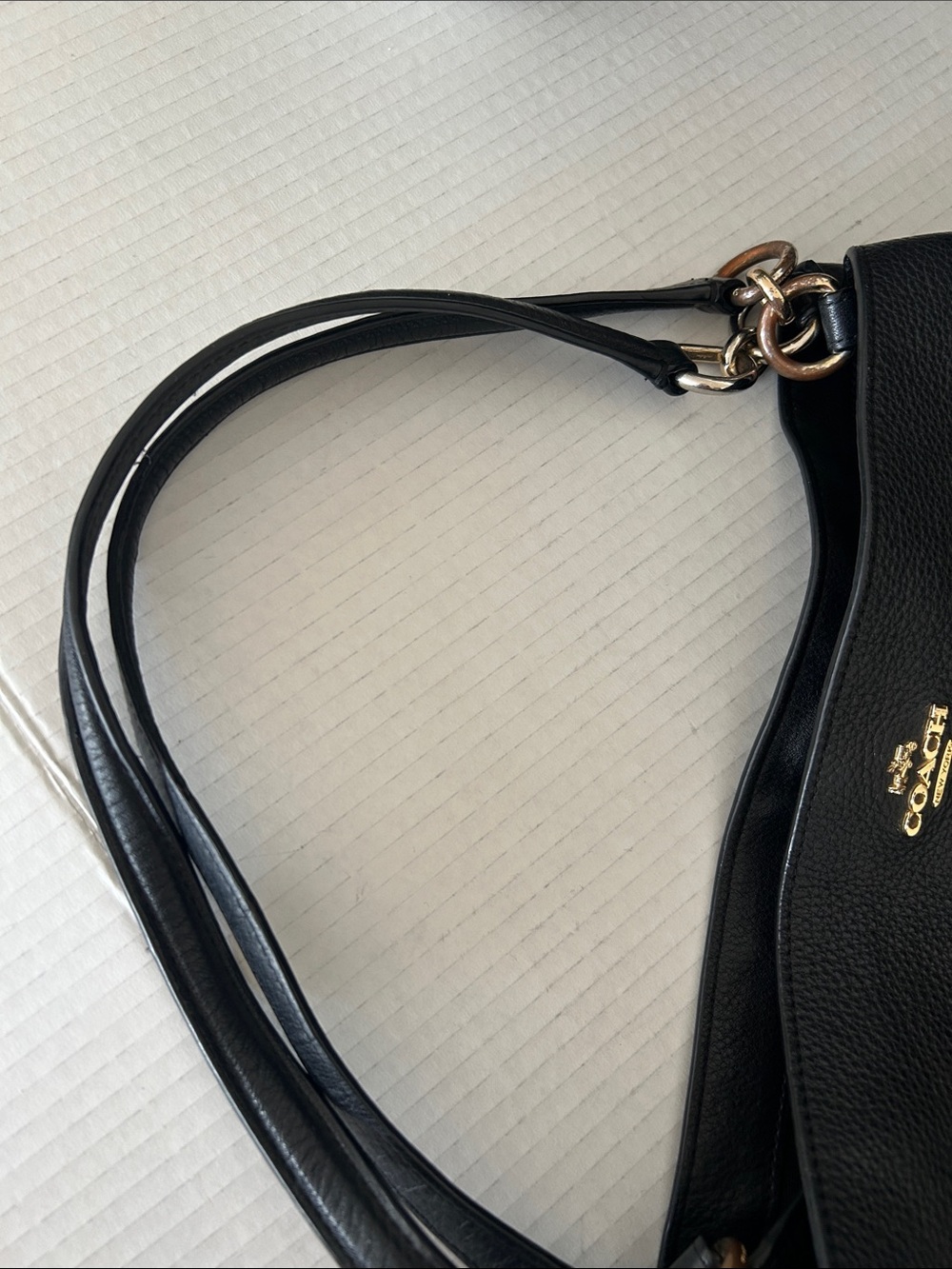 Coach Lexy Black Pebbled Leather Shoulder Bag - Picture 14 of 16